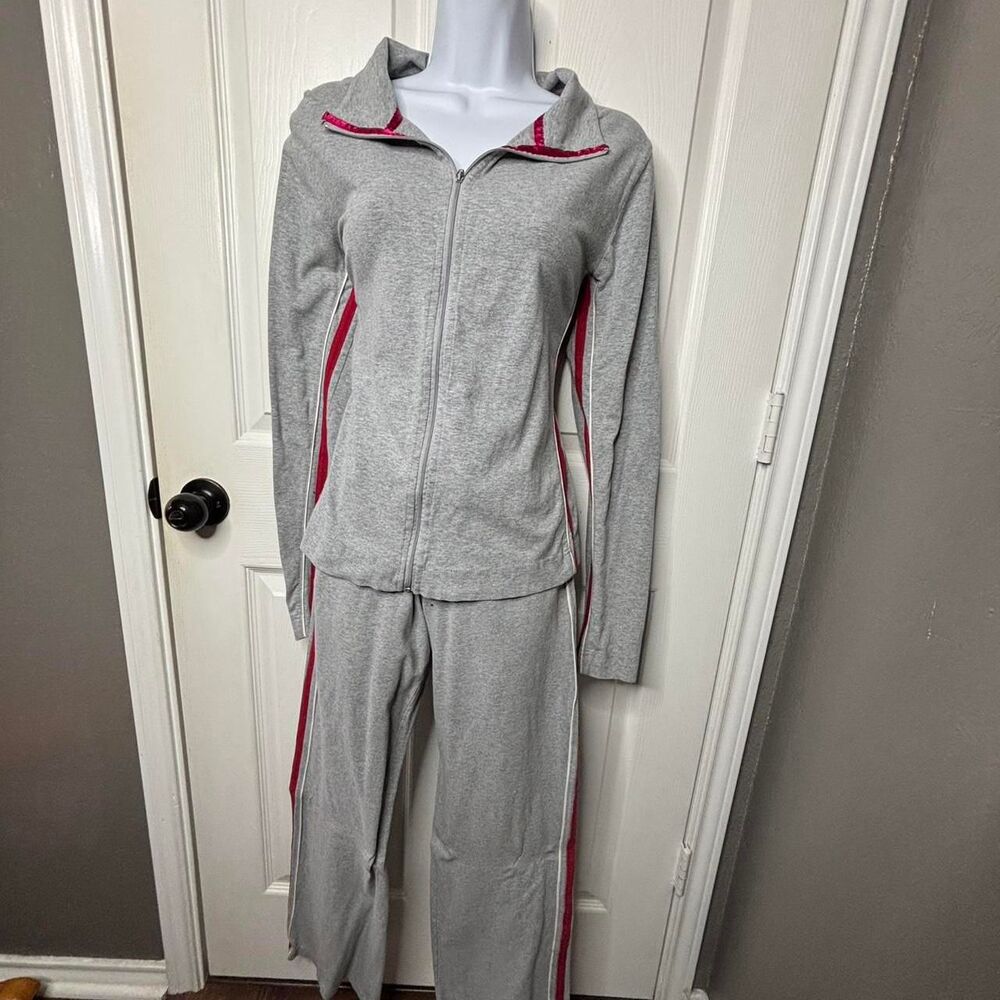 BCG Large Throwback Gray Zip Up Track Jacket & Pants Set Y2K 90s Tracksuit - Picture 8 of 8